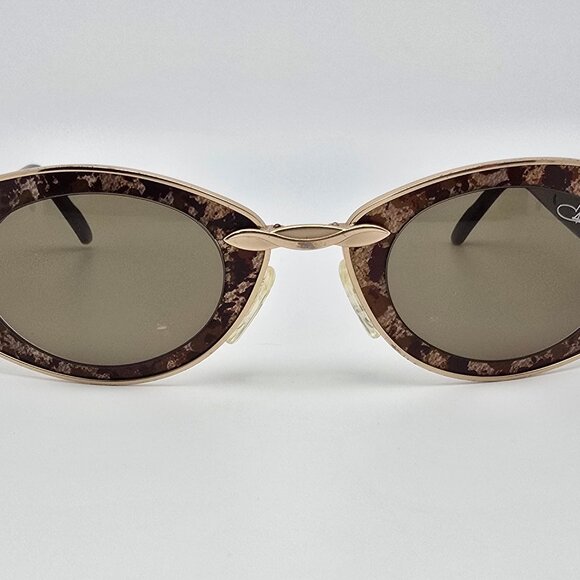 Cazal Mod. 911 Col. 948 Black Gold Leopard Frame Green Lens Sunglasses w/ Case - Picture 2 of 16